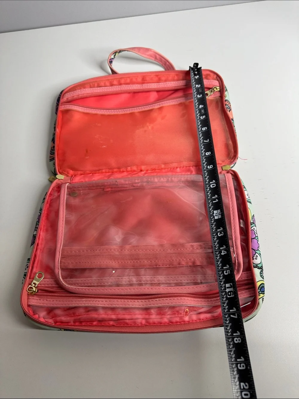 Trina Turk Paisley Floral Travel Makeup Cosmetic Organizer Bag Case